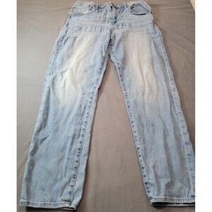 American Eagle Light Wash Distressed Skinny Jeans Women’s Size 10 Cutoff Hem
